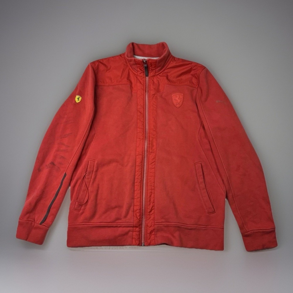 Puma X Scuderia Ferrari Official Product Track Jacket Sz Large Italy Flag Logo